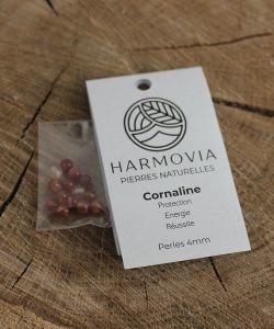 Perles Cornaline 4mm, 1 pièce